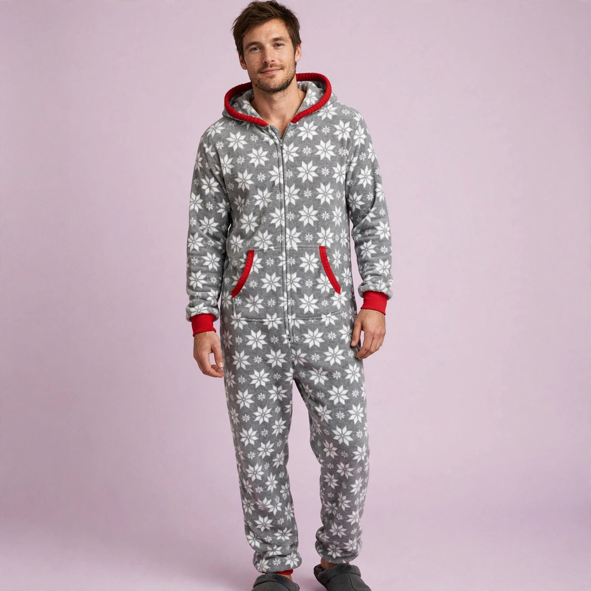 Christmas Printed Men Pajamas With Hoodie