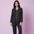 Black Wave Point Pajamas Set