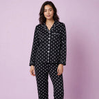 Black Wave Point Pajamas Set