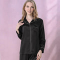 Black Women Silk Sleep Pajamas Set