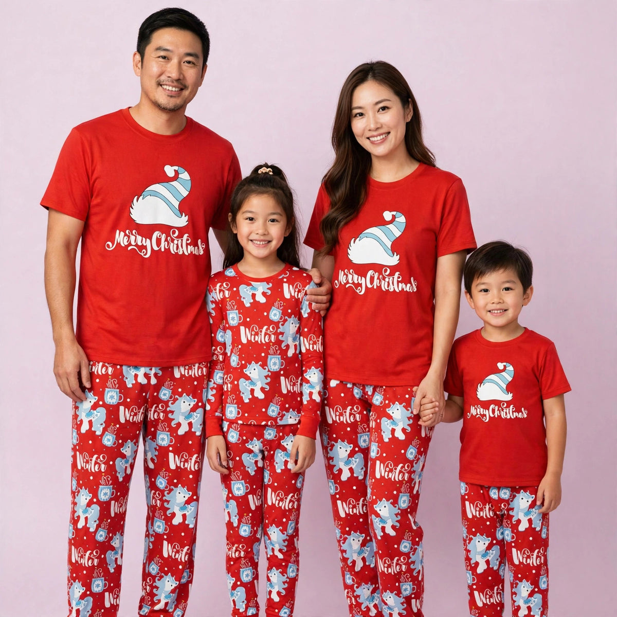 Christmas Hat Printed Family Pajama Set