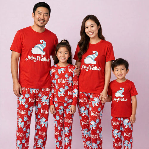 Christmas Hat Printed Family Pajama Set