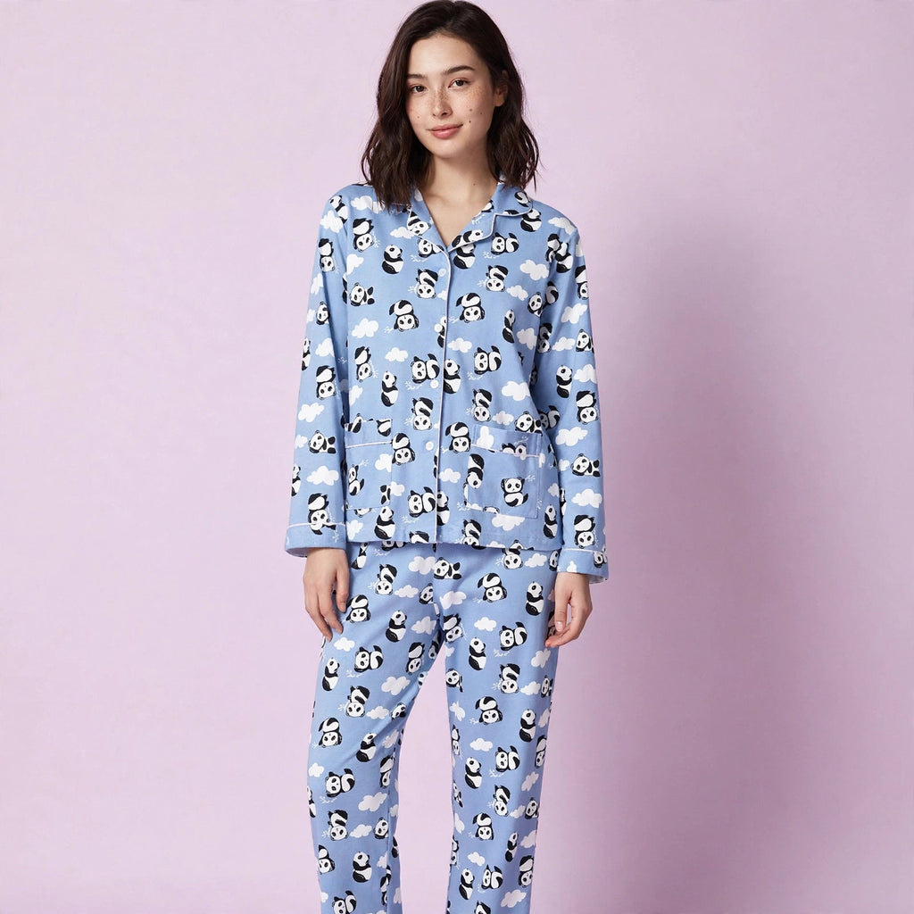 Panda Print Tee & Pants Pajamas Set