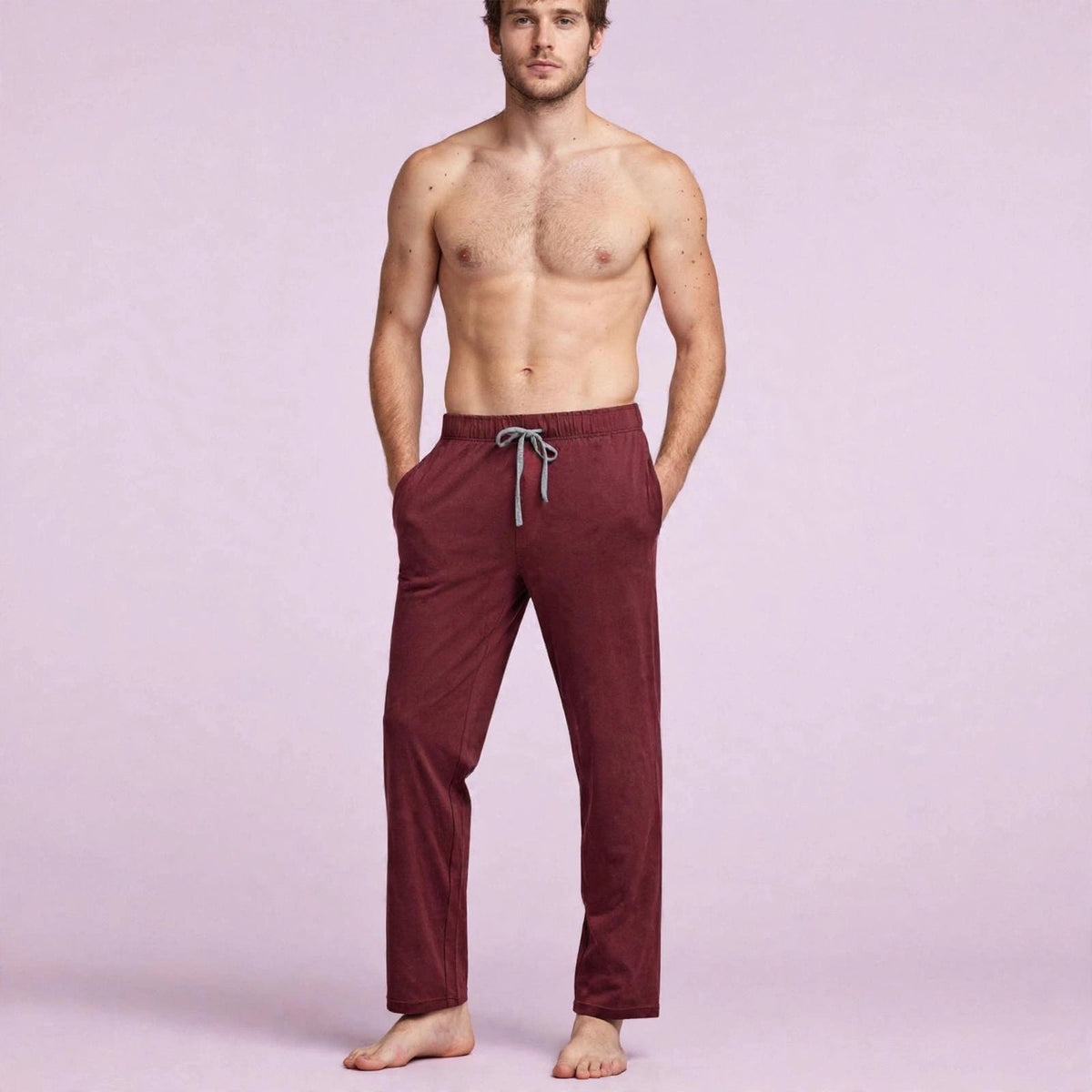 Men Cotton Loose Pajamas with Side pockets