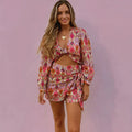 Print Skirt Shorts Set