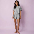 Women's Soft Polyester Blend Two-Piece Shorts Set