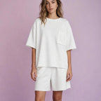 Women Tee Top Shorts Set