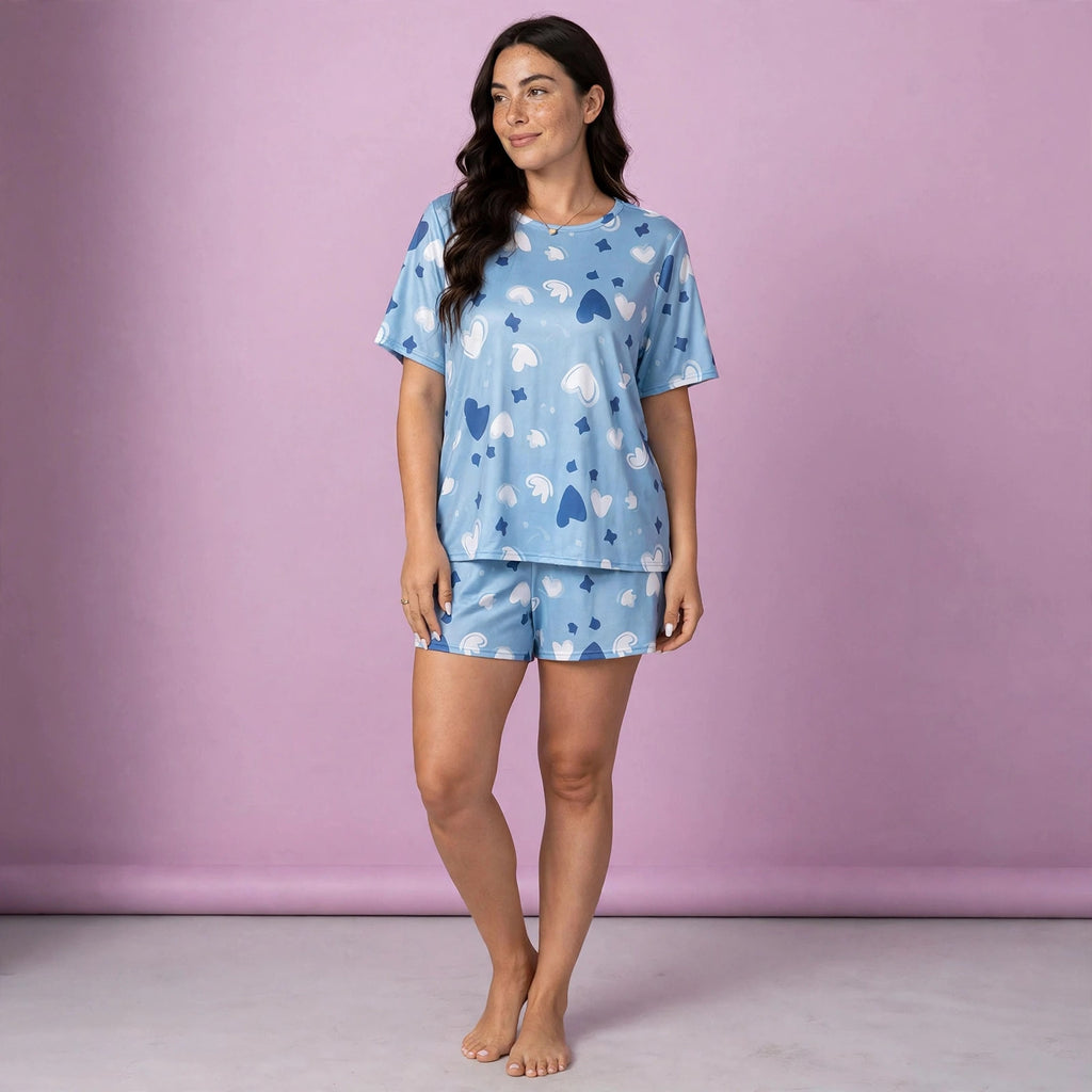 Summer Large Size Sweat Absorbent T Shirt And Shorts Set