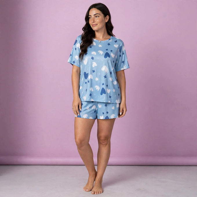Summer Large Size Sweat Absorbent T Shirt And Shorts Set