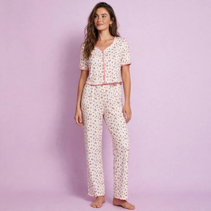 New Floral Thin Style Casual Pajamas Set