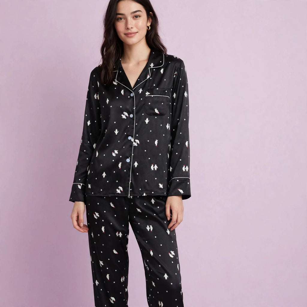 Penguin Silk Pajama Set