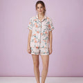 Women's Cotton Short-Sleeved Shorts Pink Pajamas Set