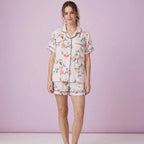 Women's Cotton Short-Sleeved Shorts Pink Pajamas Set
